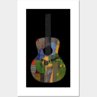 Guitar inception - Minimalist Abstract Art Patchwork Collage Posters and Art